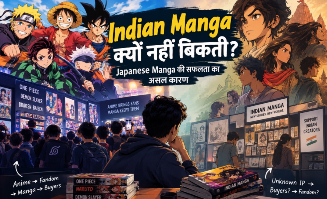 Indian Manga क्यों नहीं बिकती? जानिए Japanese Manga की सफलता, Anime से बने fandom और Indian Manga के सामने मौजूद असली चुनौतियों की पड़ताल।