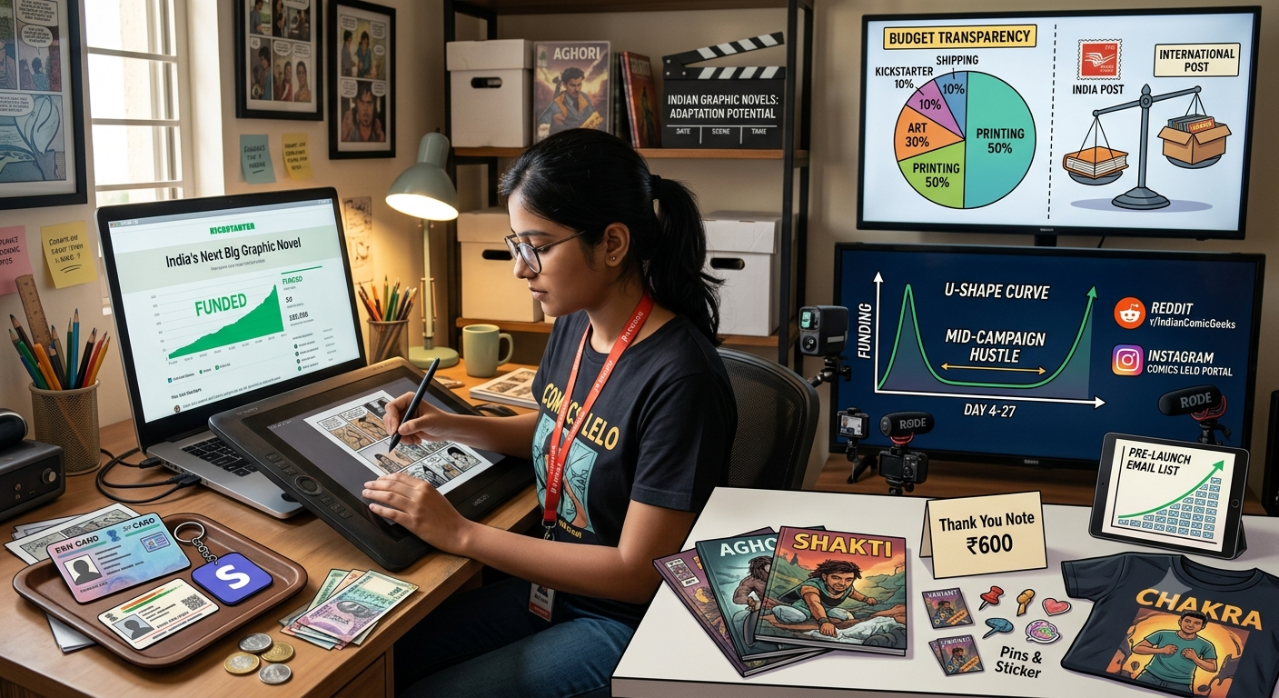 भारत में इंडी कॉमिक्स पब्लिश करने के लिए बजट की कमी है? जानिए कैसे आप Kickstarter India पर एक सफल क्राउडफंडिंग कैम्पेन लॉन्च कर के फंड जुटा सकते हैं। स्टेप-बाय-स्टेप पूरी गाइड यहाँ पढ़ें।
