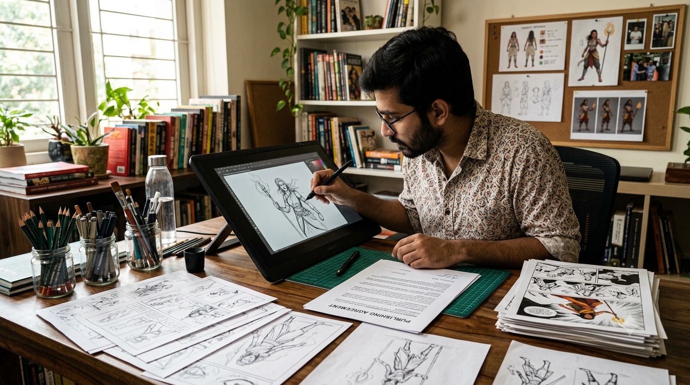 Creator-Owned IP भारतीय कॉमिक्स के लिए कितना महत्वपूर्ण है? जानिए IP ownership, publisher model, audience, licensing और नए creators के सामने मौजूद चुनौतियों के बारे में।